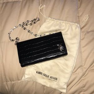 Leather embossed clutch